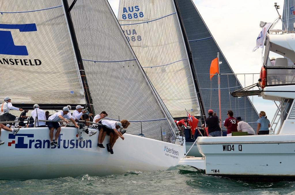 Tranfusion & start boat credit at Farr 40 Queensland State Title 2013 © Peta Bowden http://www.petaphotographics.com